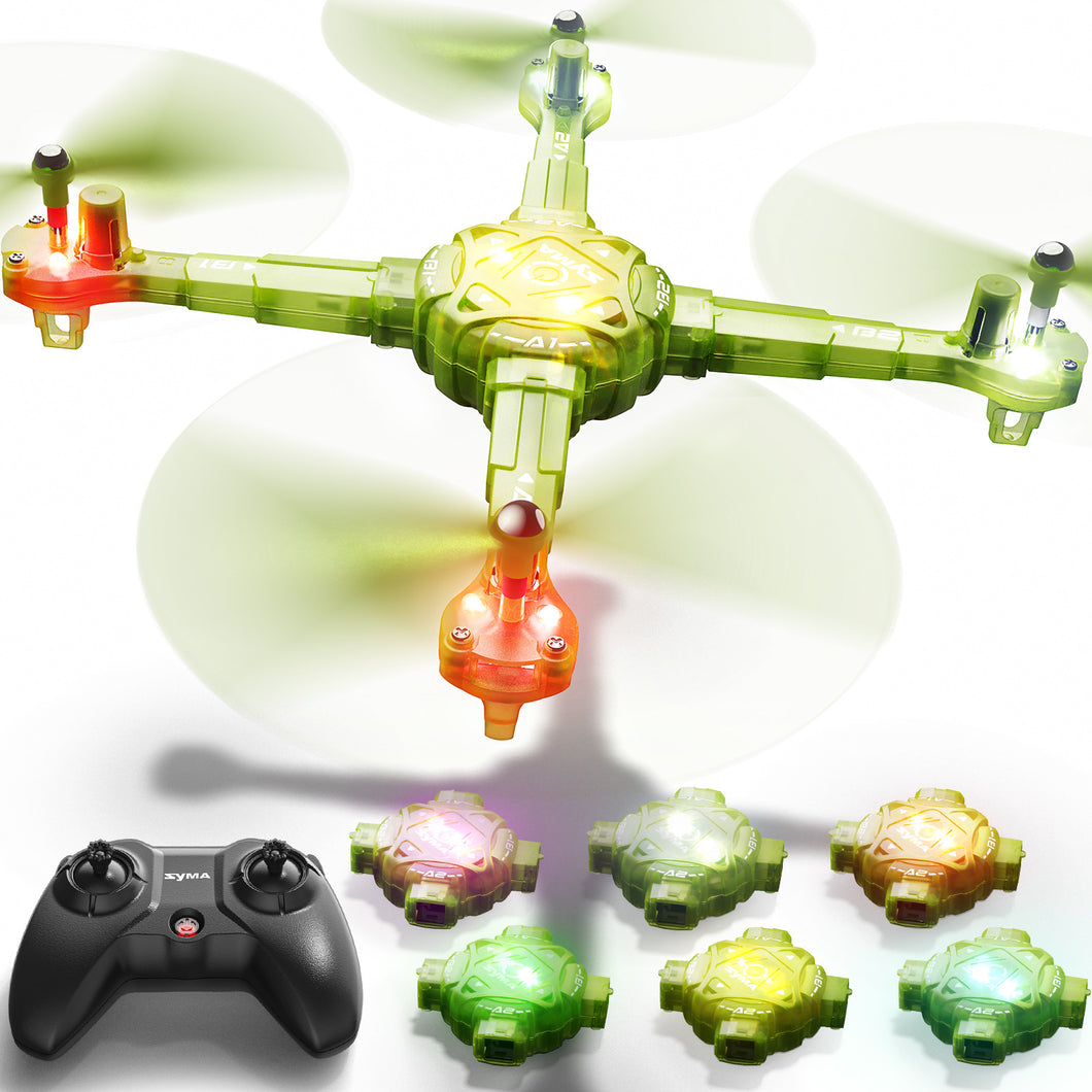 SYMA Kids Drone with 7-Color LED Light, X440 indoor drone with Altitude Hold, Green