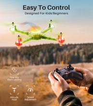 Load image into Gallery viewer, SYMA Kids Drone with 7-Color LED Light, X440 indoor drone with Altitude Hold, Green
